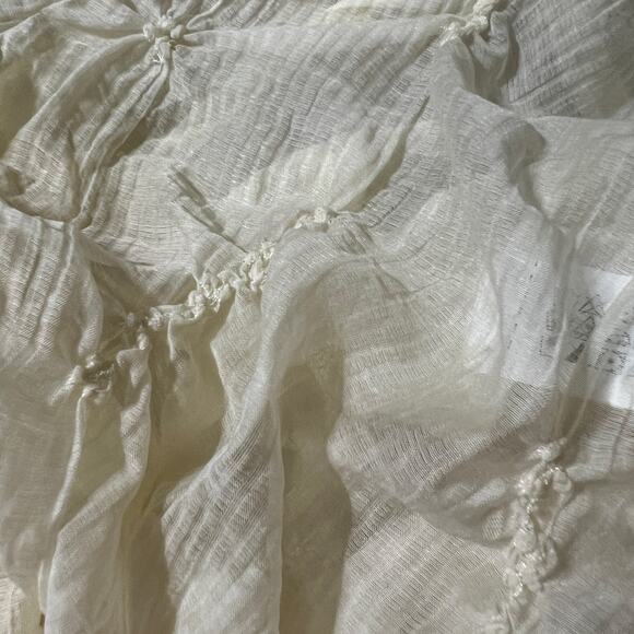 Zara Ivory Size Medium Festival Halter Lagenlook Crinkle Top Asymmetric Backless - Picture 10 of 10